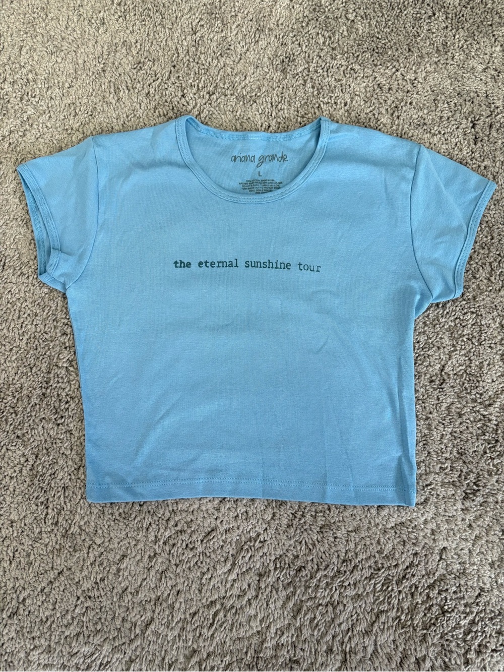 Ariana Grande Eternal Sunshine Merch Size L Baby Tee Shirt Blue Official Merch